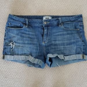 Paige rolled cuff destroyed shorts